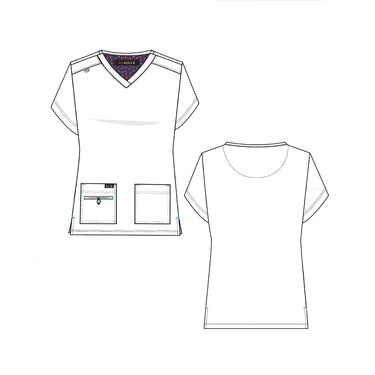 Koi Basics Becca Scrub Top - White - Image 3